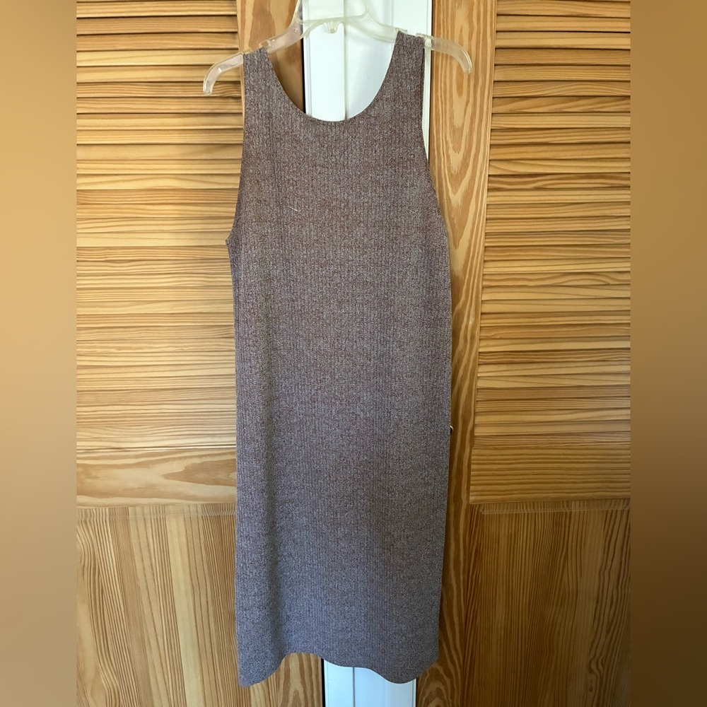 Zara Sleeveless Knit Midi Dress in Brown ish red ish size medium